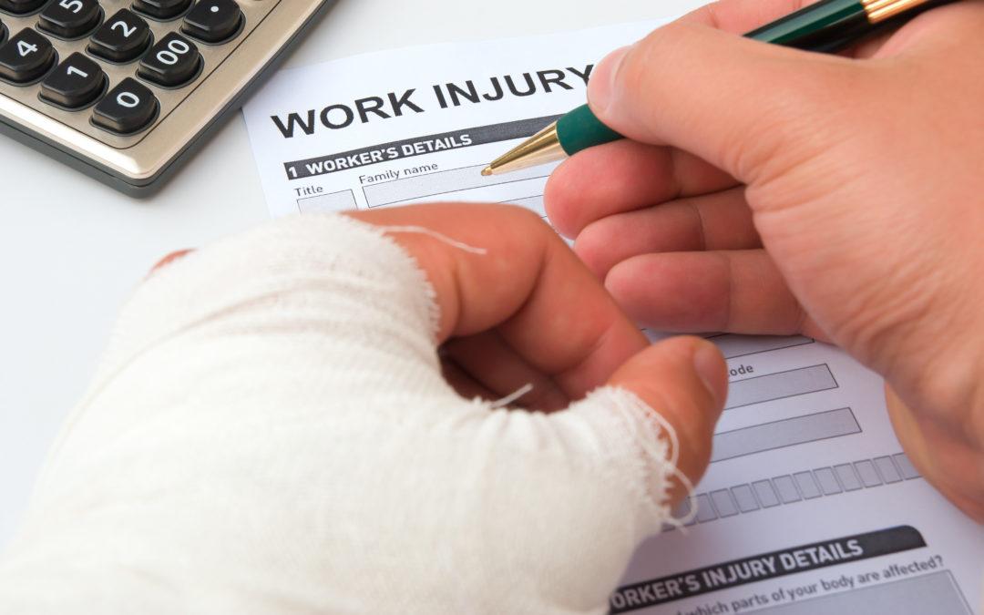 filling out a work injury claim form